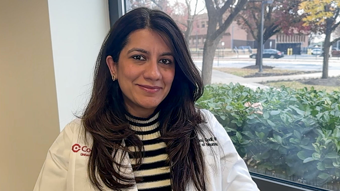 Dr. Saniya Godil in her office at Cooper and Inspira.
